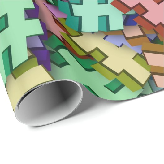 Fun Hashtags Geschenkpapier (Rolleneckpunkt)