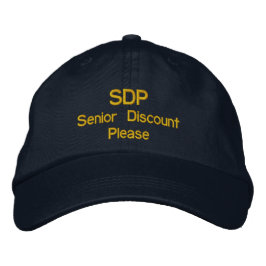 Fun Hat oder Baseball Cap SDP Senior Discount Bitt Bestickte Baseballkappe