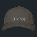 Fun Havoc Rustic Gold Grau Rustikal Vintag Bestickte Baseballkappe<br><div class="desc">Personalisierter Spaß "Havoc" Gold bestickt Nickelgrau,  District Threads gestört Chino Twill Baseball rustikale Kappe. Eine coole Geburtstagsgeschenk- oder Accessoires-Idee.</div>