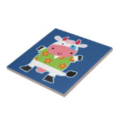 Fun Hawaiian Shirt Cartoon Cow Fliese (Seite)