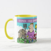 Fun Head Gärtner Tasse. Wählen Sie Ihren Namen. Tasse (Links)