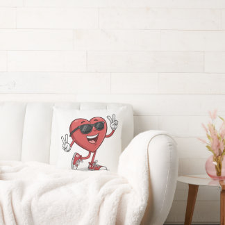 Fun Heart Cartoon mit Sonnenbrille Funny Kissen