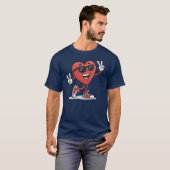 Fun Heart Cartoon mit Sonnenbrille Funny T-Shirt (Vorne ganz)