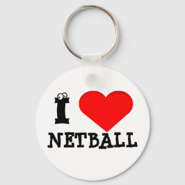Fun Heart Design I Liebe Netball Schlüsselanhänger