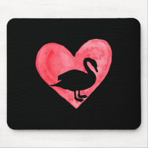 Fun Heart Goose Duck Bird Lover Animal Valentines Mousepad