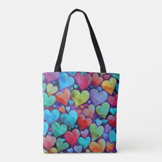 Fun Heart Pattern Blue Mix Tasche (Rückseite)