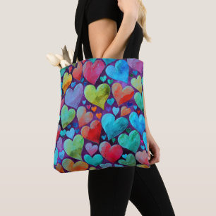 Fun Heart Pattern Blue Mix Tasche