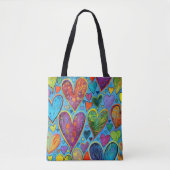 Fun Heart Pattern Blue Mix Tasche (Vorderseite)