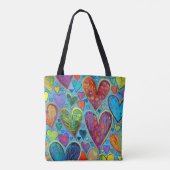 Fun Heart Pattern Blue Mix Tasche (Rückseite)