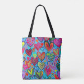 Fun Heart Pattern Blue Mix Tasche (Rückseite)