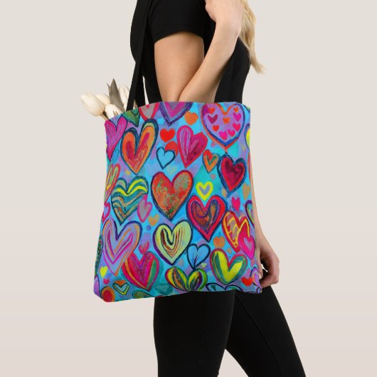 Fun Heart Pattern Blue Mix Tasche (Von Nahem)