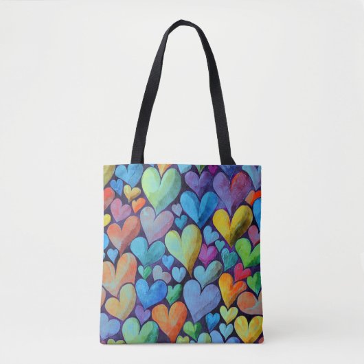 Fun Heart Pattern Blue Mix Tasche (Vorderseite)