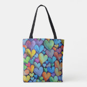 Fun Heart Pattern Blue Mix Tasche (Rückseite)