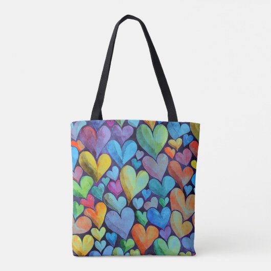 Fun Heart Pattern Blue Mix Tasche (Rückseite)