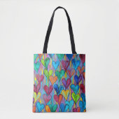 Fun Heart Pattern Blue Mix Tasche (Vorderseite)