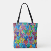 Fun Heart Pattern Blue Mix Tasche (Rückseite)