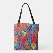 Fun Heart Pattern Lila Mix Tasche (Rückseite)