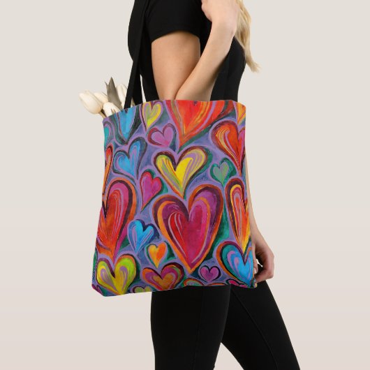 Fun Heart Pattern Lila Mix Tasche (Von Nahem)