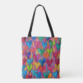 Fun Heart Pattern Lila Mix Tasche (Rückseite)