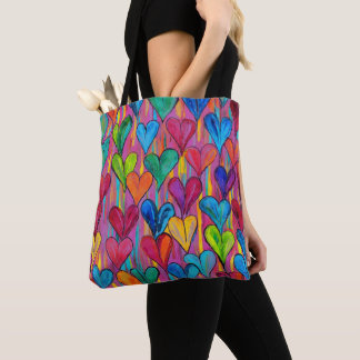Fun Heart Pattern Lila Mix Tasche