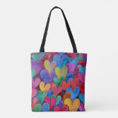 Fun Heart Pattern Lila Mix Tasche (Rückseite)