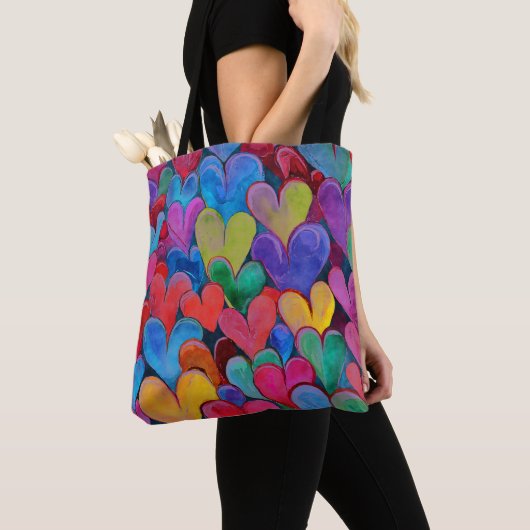 Fun Heart Pattern Lila Mix Tasche (Von Nahem)