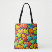 Fun Heart Pattern Yellow Mix Tasche (Vorderseite)