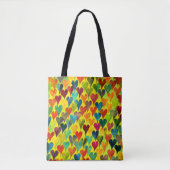 Fun Heart Pattern Yellow Mix Tasche (Vorderseite)
