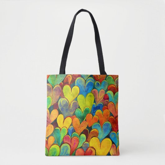Fun Heart Pattern Yellow Mix Tasche (Vorderseite)