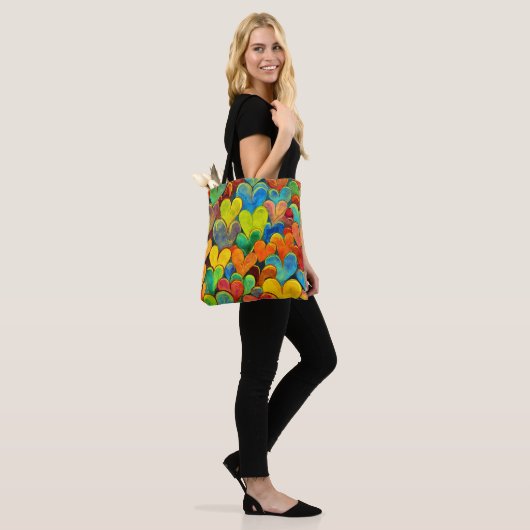 Fun Heart Pattern Yellow Mix Tasche (Am Model)