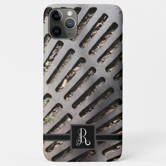 Fun Heavy Metal Grate Look mit "R" Monogramm Case-Mate iPhone Hülle (Rückseite)