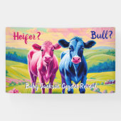 Fun Heifer oder Bull Gender Reveal Banner (Horizontal)