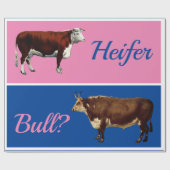 Fun Heifer oder Bull Gender Reveal bei Rindern Geschenkpapier (Flach)