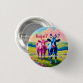 Fun Heifer oder Bull Gender Reveal Button (Vorne & Hinten)