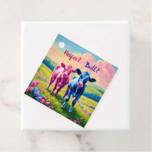 Fun Heifer oder Bull Gender Reveal Geschenkanhänger