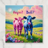 Fun Heifer oder Bull Gender Reveal Geschenkanhänger (Vorderseite)