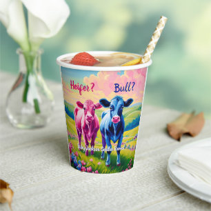 Fun Heifer oder Bull Gender Reveal Pappbecher