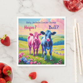 Fun Heifer oder Bull Gender Reveal Serviette