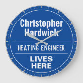 Fun Heizungstechnik Wandplatine Große Wanduhr (Vorderseite)