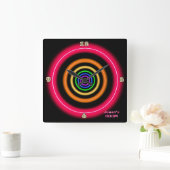 Fun Hell rosa Neon Personalisierte Mauer im Lichts Quadratische Wanduhr (Zuhause)