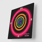 Fun Hell rosa Neon Personalisierte Mauer im Lichts Quadratische Wanduhr (Winkel)