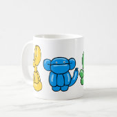 Fun helle Ballontiere Design Kaffeetasse (Vorderseite Links)