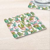 Fun helle Kakteen Rechteckiger Pappuntersetzer (angewinkelt)