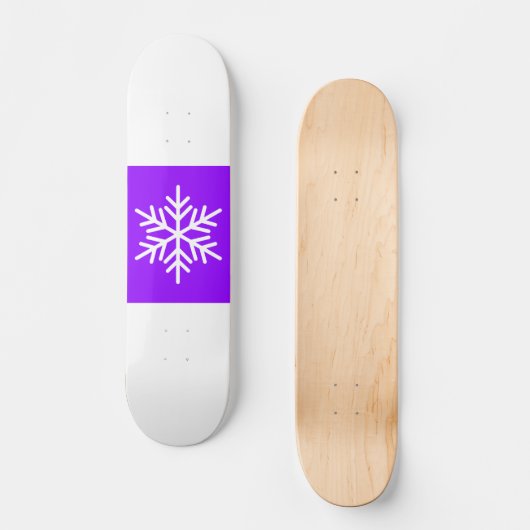 Fun Helle Lila weiße Streifen Fett Schneeflocke Skateboard (Vorderseite)