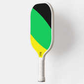 Fun Hellgelb-grün rosa Schwarz Moderne Kurven Pickleball Schläger (Links)