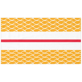 Fun Hellgelbe Orangenwellen Rote weiße Streifen Tischdecke