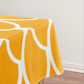 Fun Hellgelbe Orangenwellen Rote weiße Streifen Tischdecke (Beispiel)