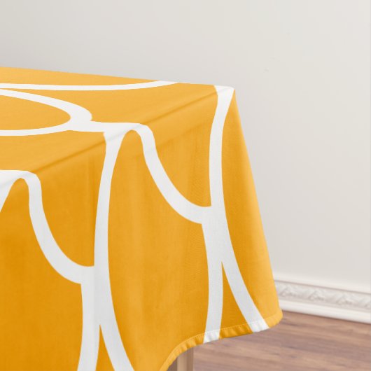 Fun Hellgelbe Orangenwellen Rote weiße Streifen Tischdecke (Beispiel)