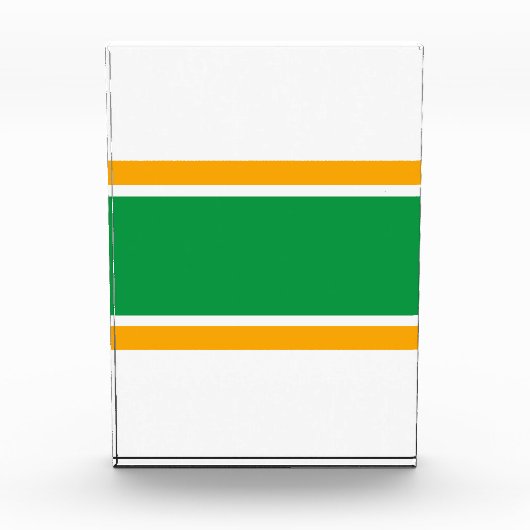 Fun Hellgrüne gelbe weiße, horizontale Streifen Fotoblock (Vorderseite)