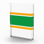 Fun Hellgrüne gelbe weiße, horizontale Streifen Fotoblock (Rechts)